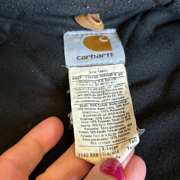 Carhartt FLANNEL LINED ACTIVE JAC VTG made USA DUCK 3 WARMEST RATING MEN XL Tall - Picture 4 of 13